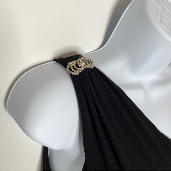 Betsy & Adam One Shoulder Ruffle Front Evening Gown - Picture 5 of 14